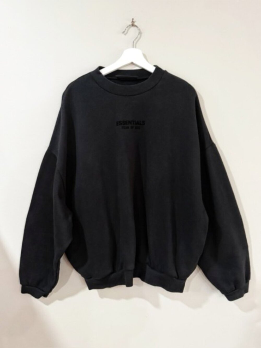 Fear of God Essentials Men L Black Crewneck Sweatshirt Oversized Streetwear